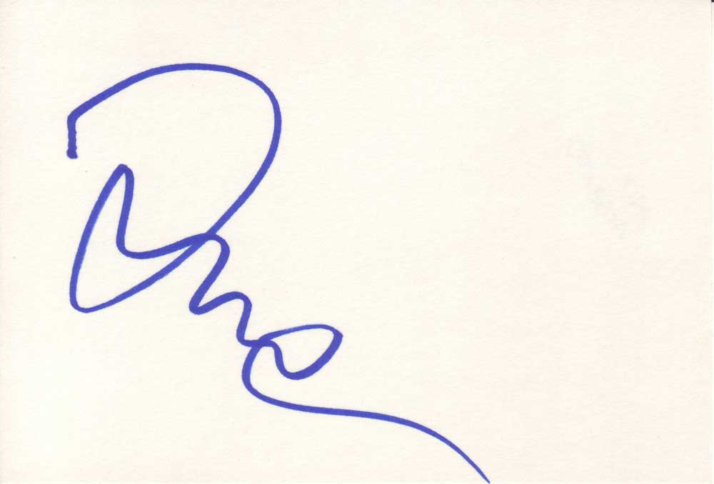 Asia Argento Autographed index Card