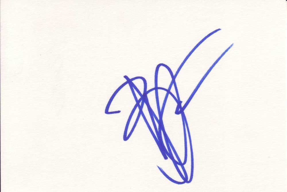 Brendan Fraser Autographed Index Card