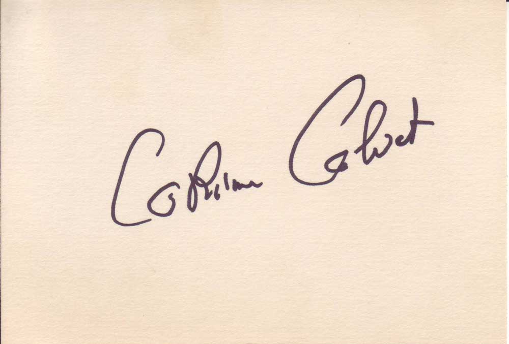 Corinne Calvet Autographed Index Card