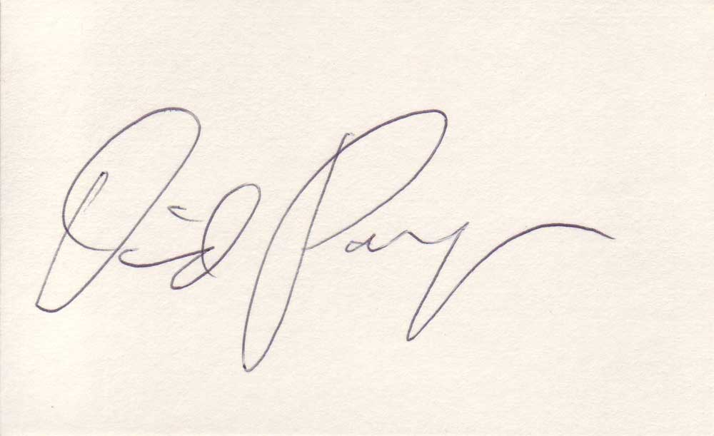 David Paymer autographed 3 x 5 index card