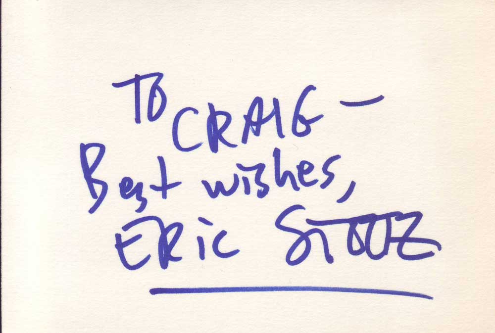Eric Stoltz in-person autographed index card