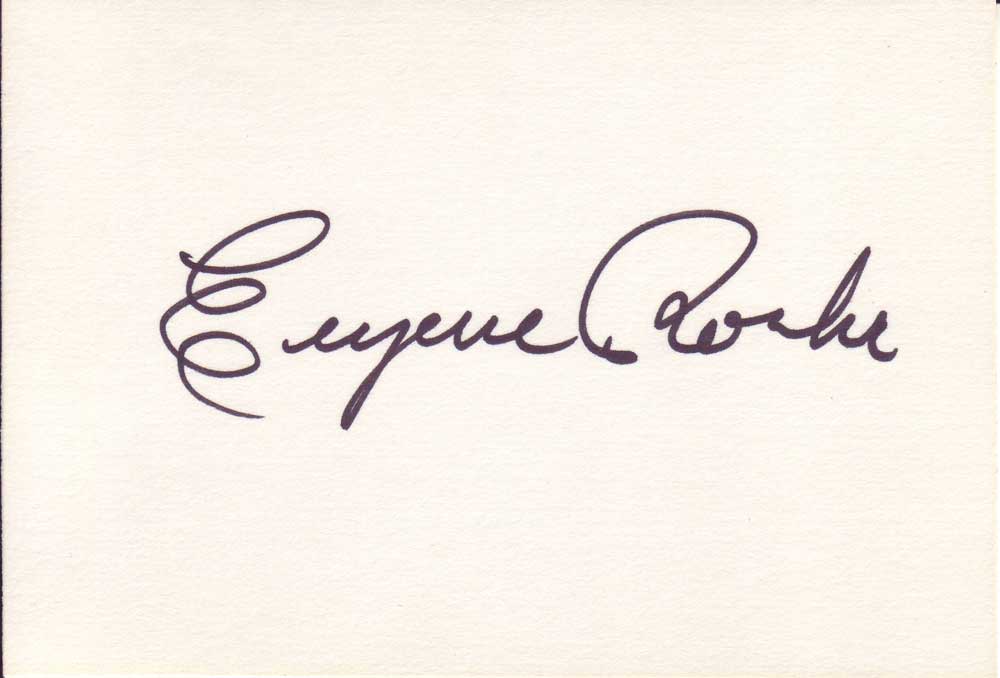 Eugene Roche Autographed Index Card
