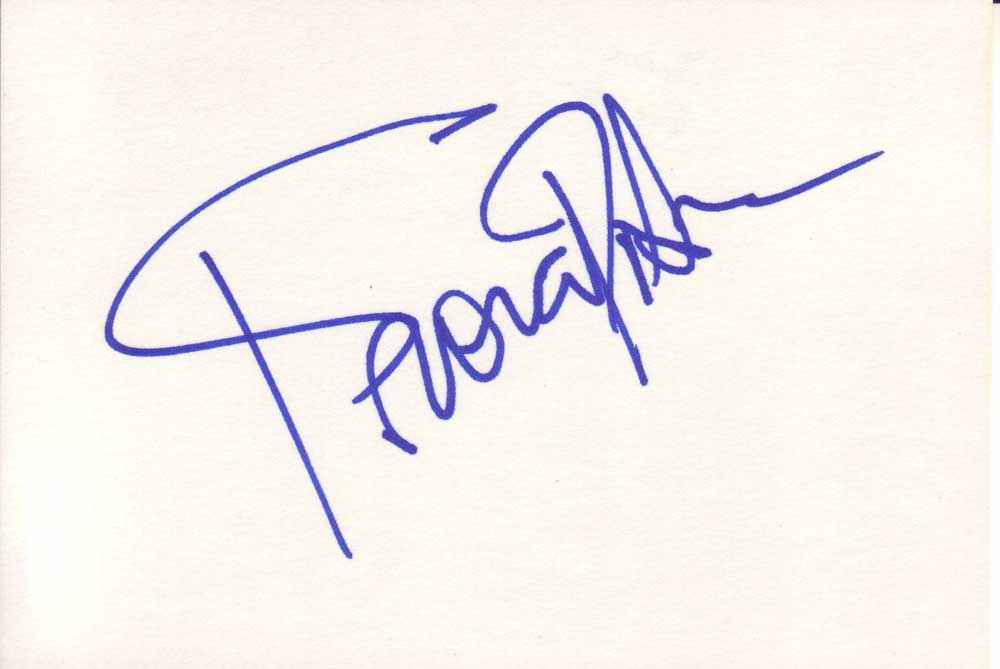 Frances Fisher Autographed Index Card