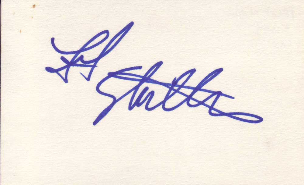 Frank Stallone autographed 3 x 5 index card