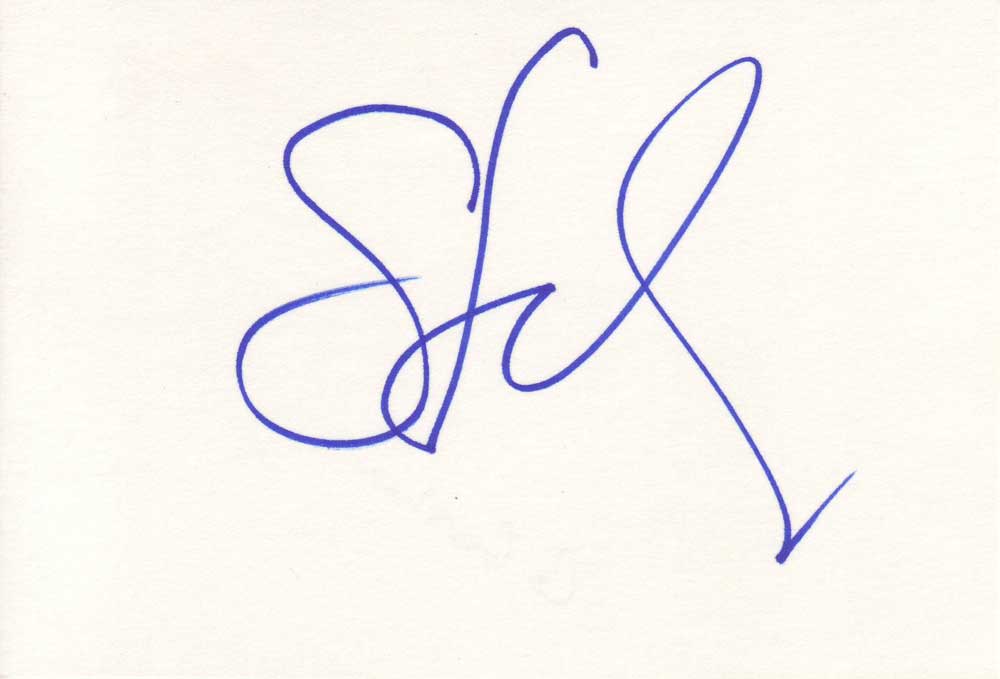 Gina Gershon Autographed Index Card