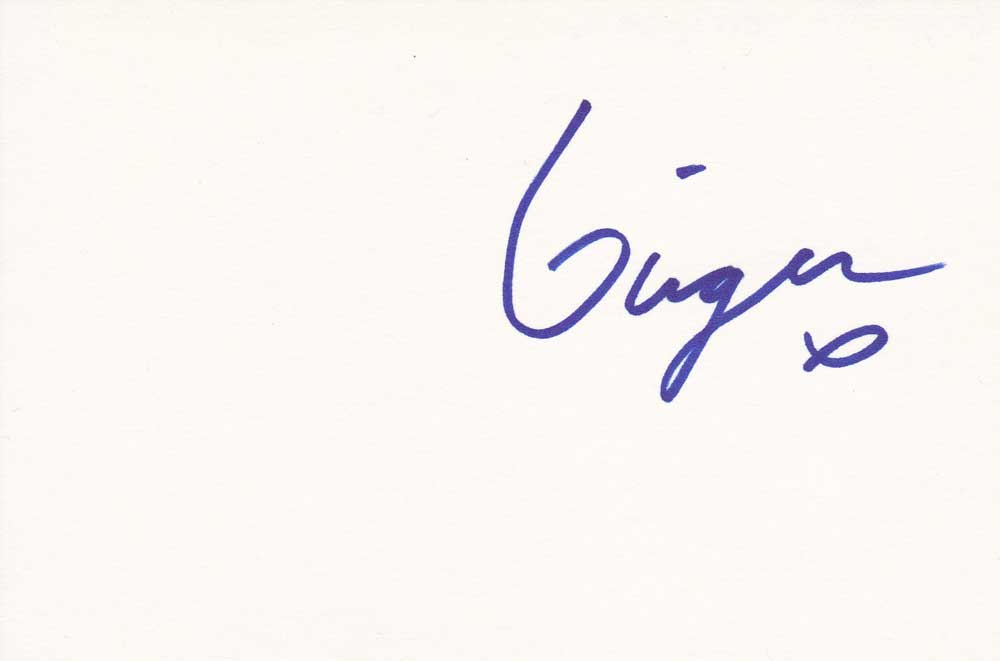 Ginger Fish Autographed Index Card