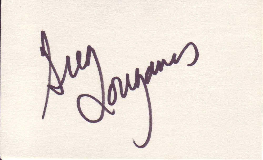 Greg Louganis autographed 3 x 5 index card