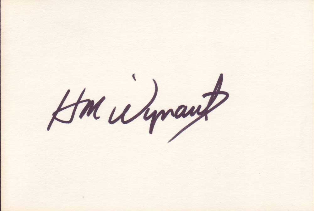 H.M. Wynant Autographed Index Card