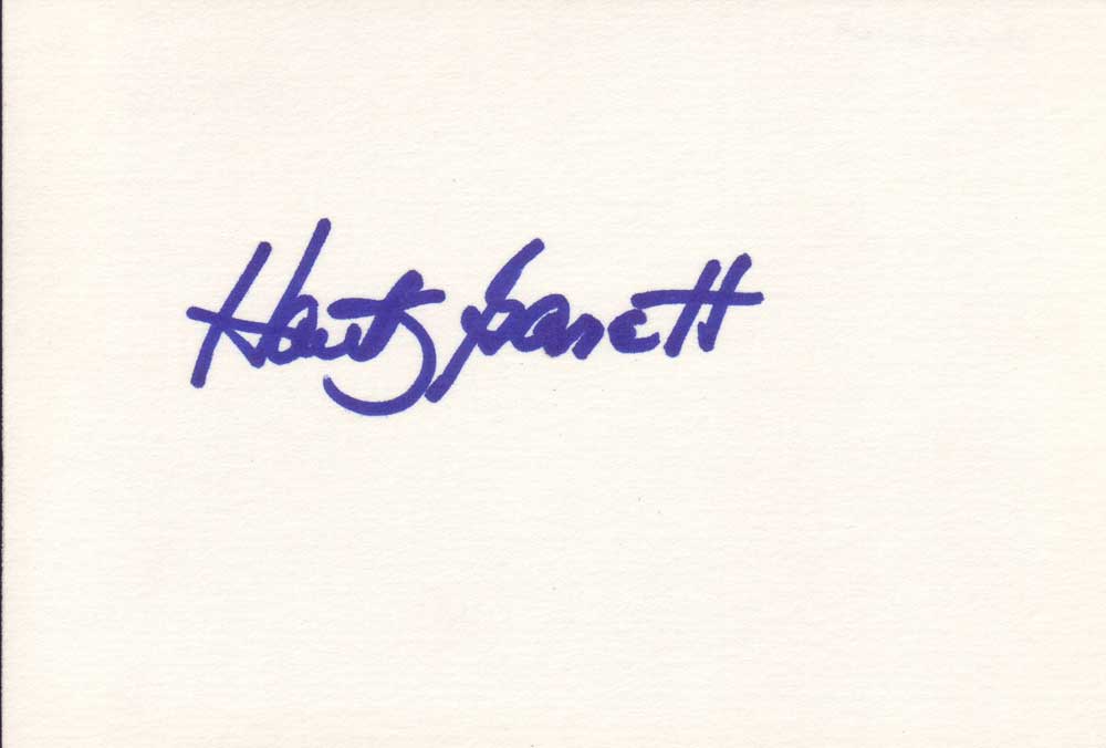 Hank Garrett Autographed Index Card