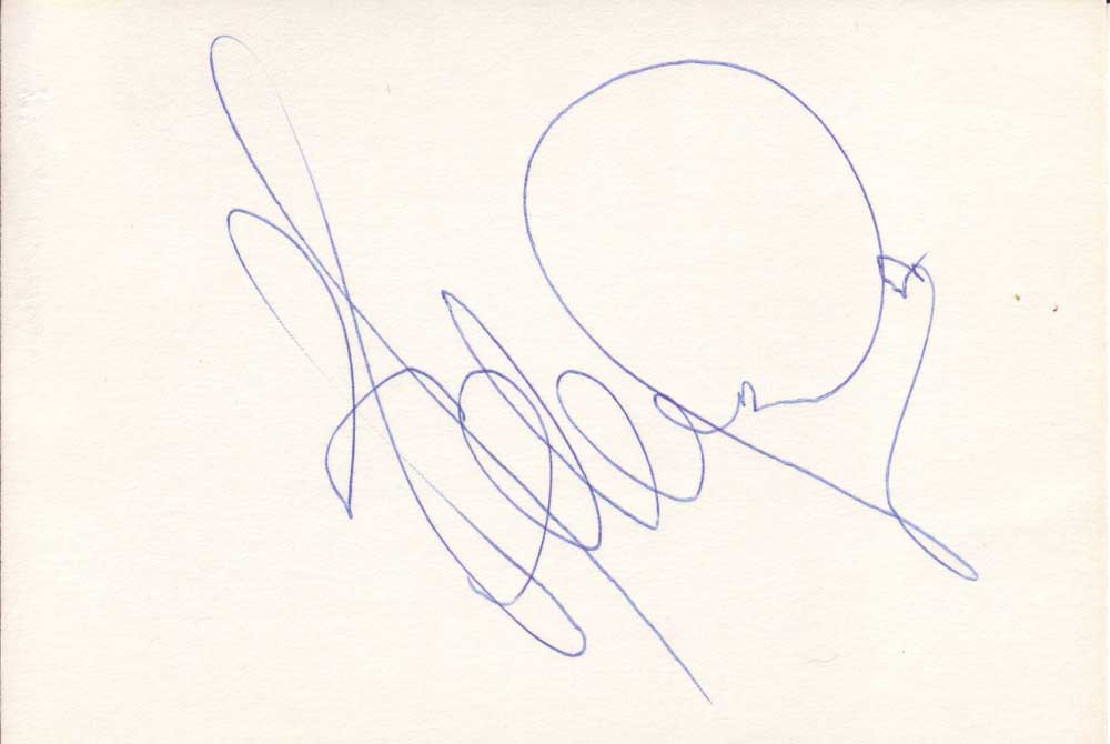 Helena Christenson Autographed Index Card