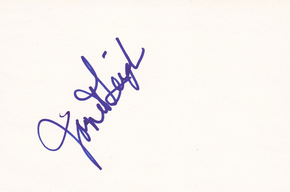 Janet Leigh Autographed Index Card