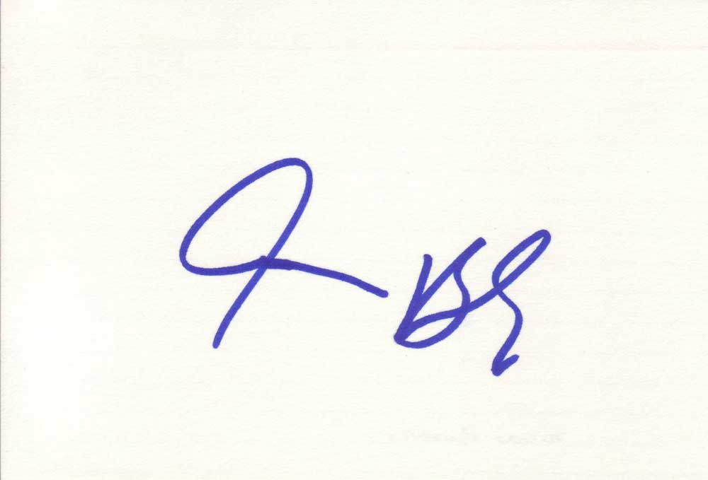 Jason Brooks Autographed Index Card