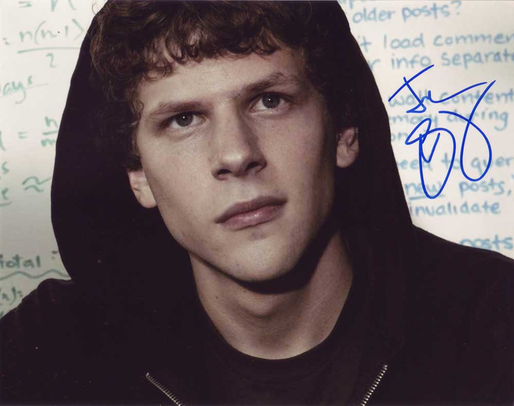 Jesse Eisenberg in-person autographed photo