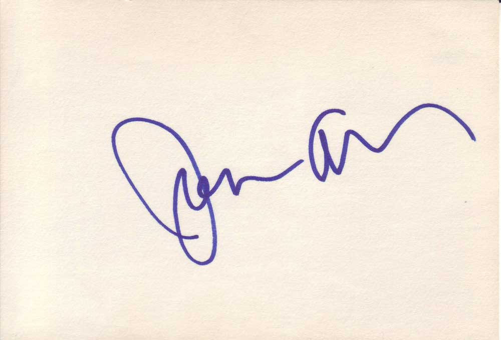 Joan Allen Autographed Index Card