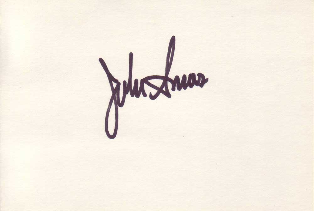 John Amos Autographed Index Card