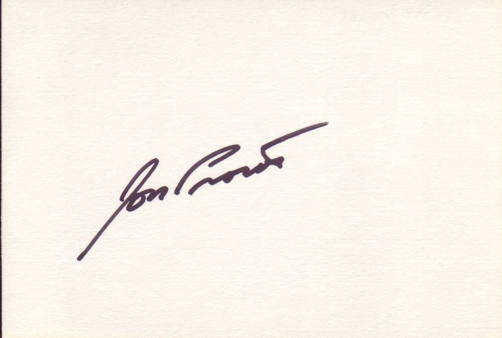 Jon Provost Autographed Index Card