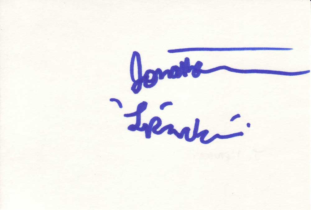 Jonathan Lipnicki Autographed Index Card