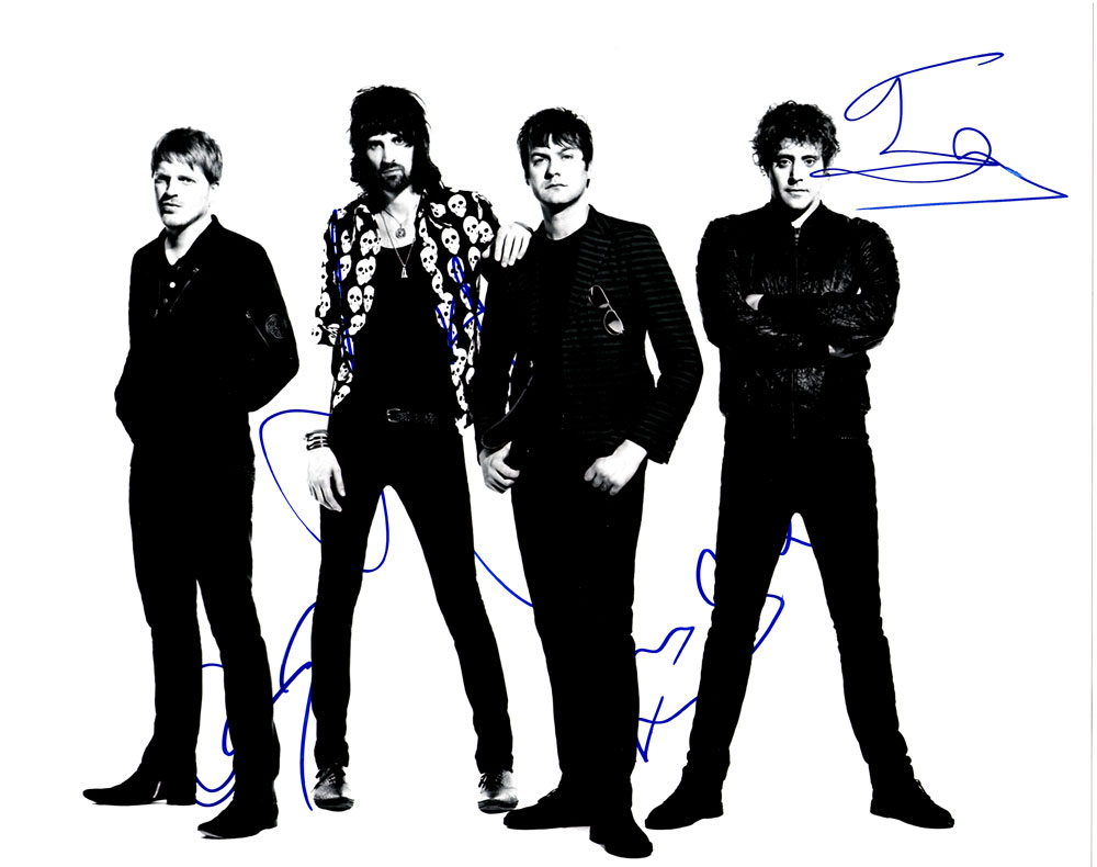 Kasabian in-person autographed 11 x 14 band photo by all 4