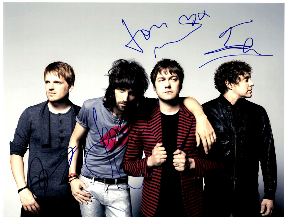Kasabian in-person autographed 11 x 14 band photo by all 4