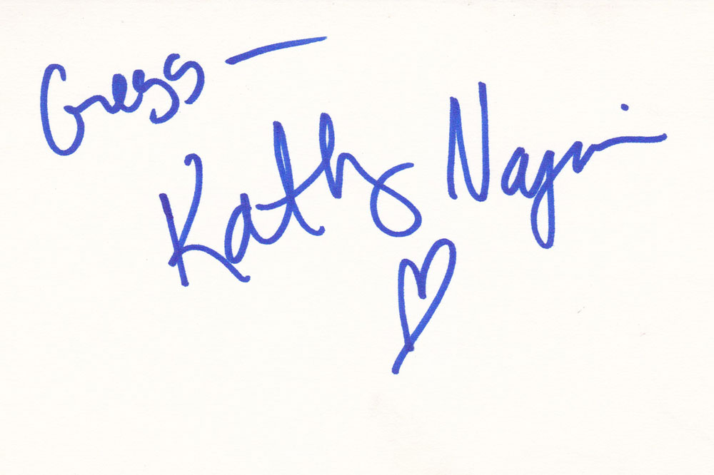 Kathy Najimy Autographed Index Card