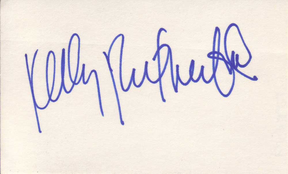 Kelly Rutherford autographed 3 x 5 index card