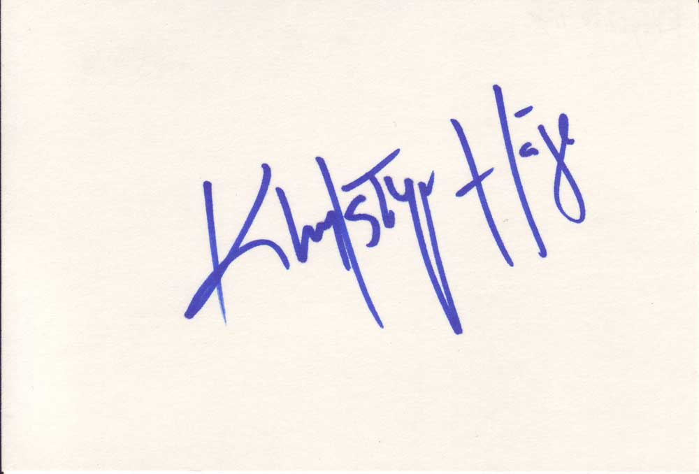 Khrystyne Haje Autographed Index Card