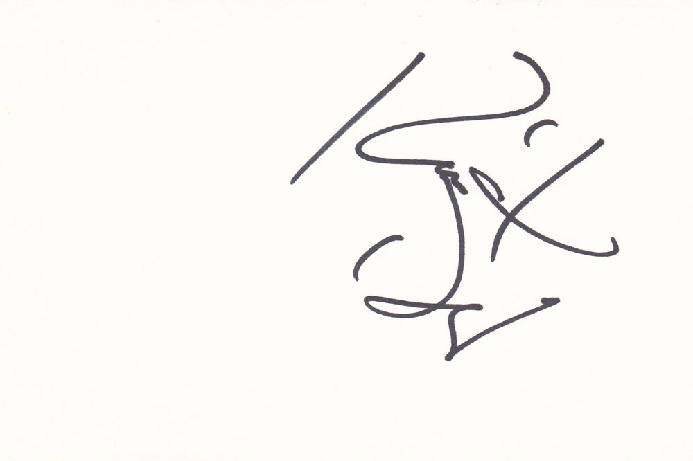 Kristin Davis Autographed Index Card