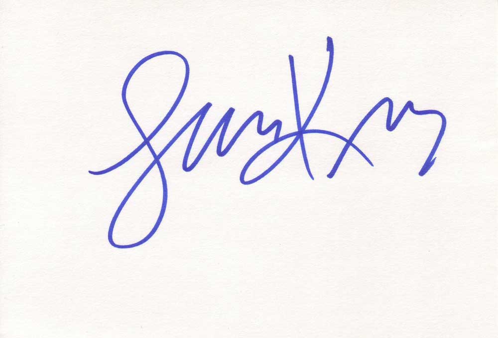 Larry King Autographed Index Card