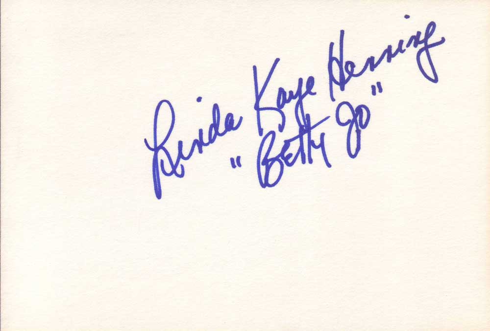 Linda Henning Autographed Index Card