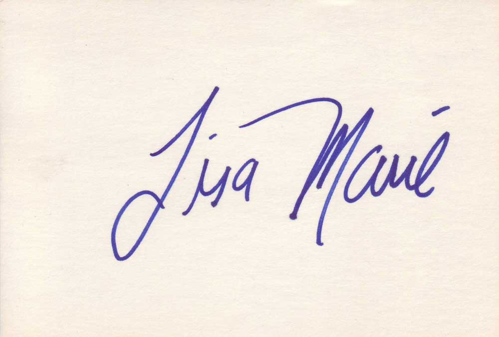 Lisa Marie Autographed Index Card