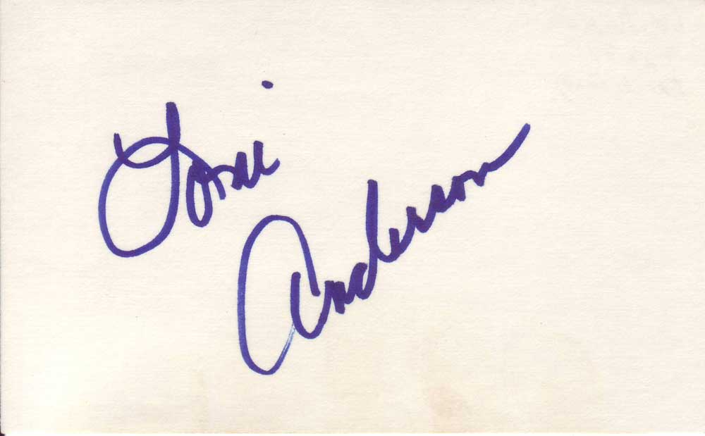 Loni Anderson Autographed 3x5 Index Card
