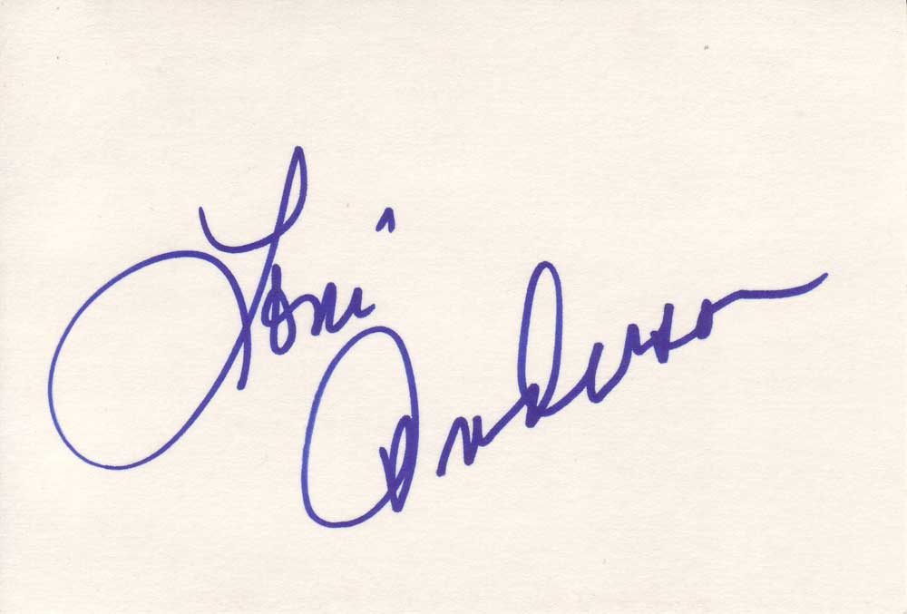 Loni Anderson Autographed Index Card