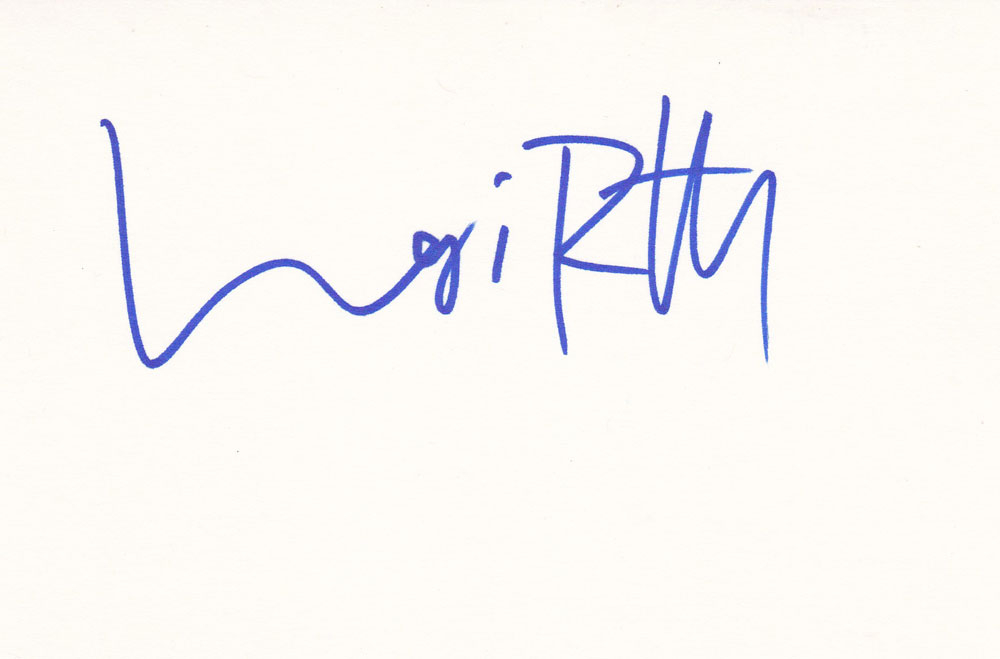 Lori Petty Autographed Index Card