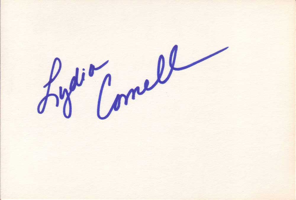 Lydia Cornell Autographed Index Card
