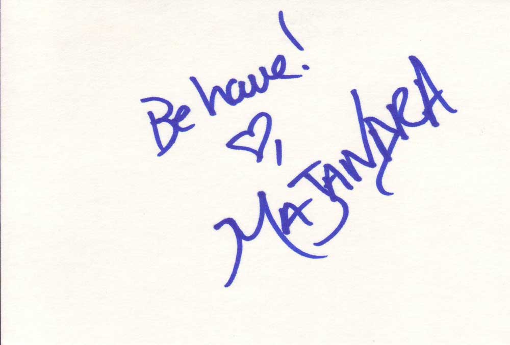 Majandra Delfino Autographed Index Card