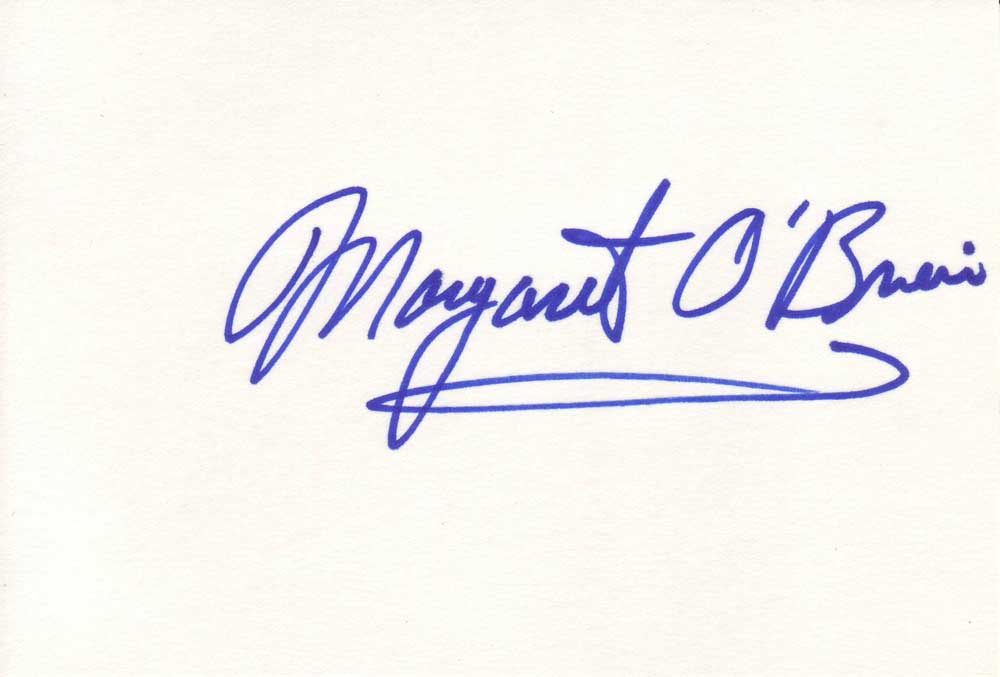 Margaret O'Brien Autographed Index Card