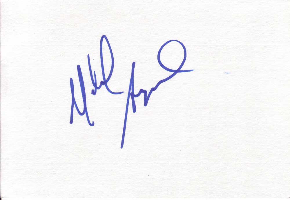 Michael Angarano Autographed Index Card