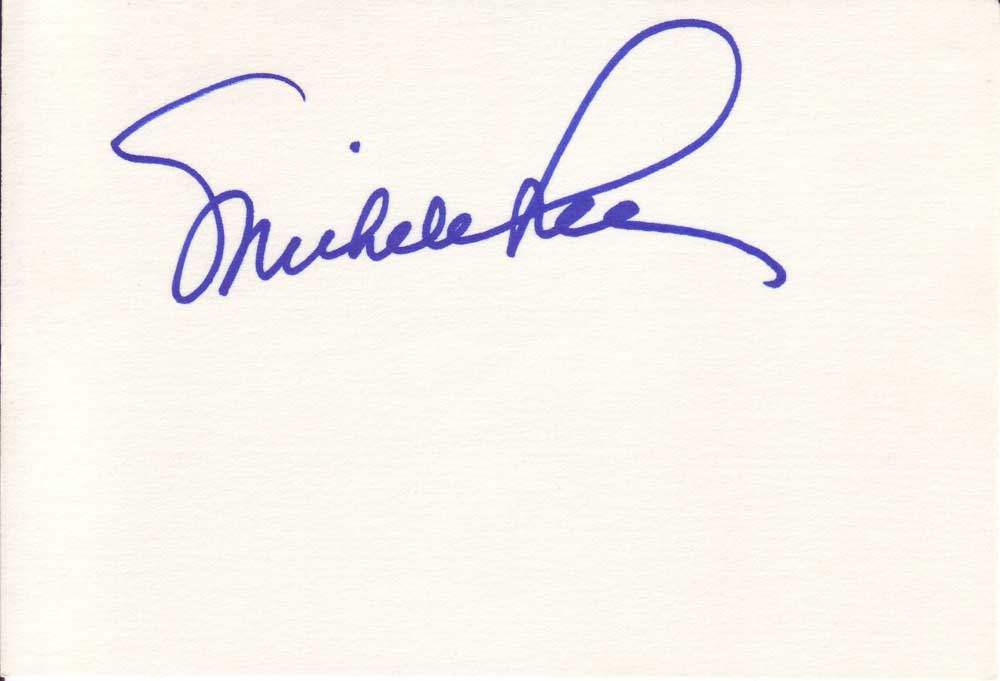 Michele Lee Autographed Index Card