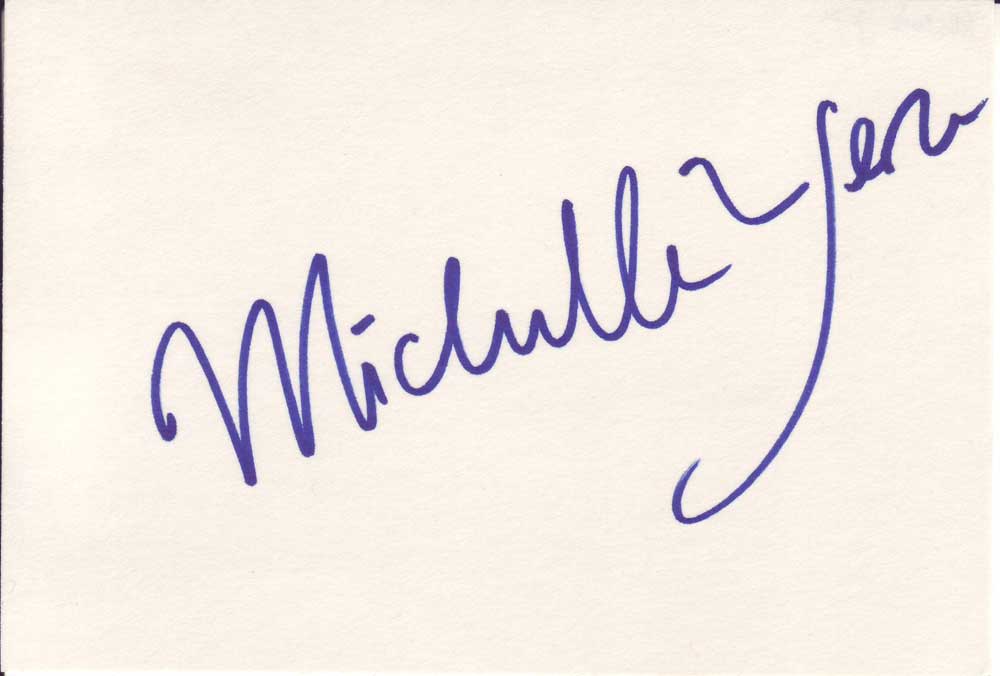 Michelle Yeoh Autographed Index Card