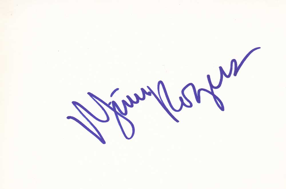 Mimi Rogers Autographed Index Card