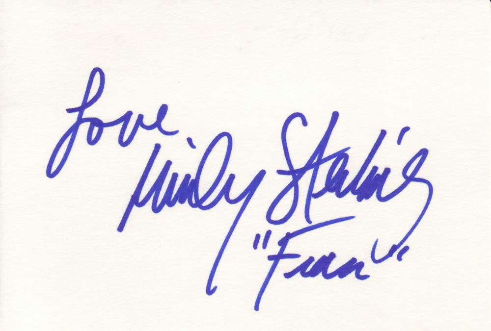 Mindy Sterling Autographed Index Card
