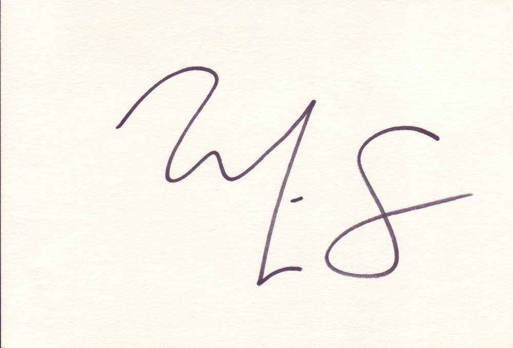 Mira Sorvino Autographed Index Card