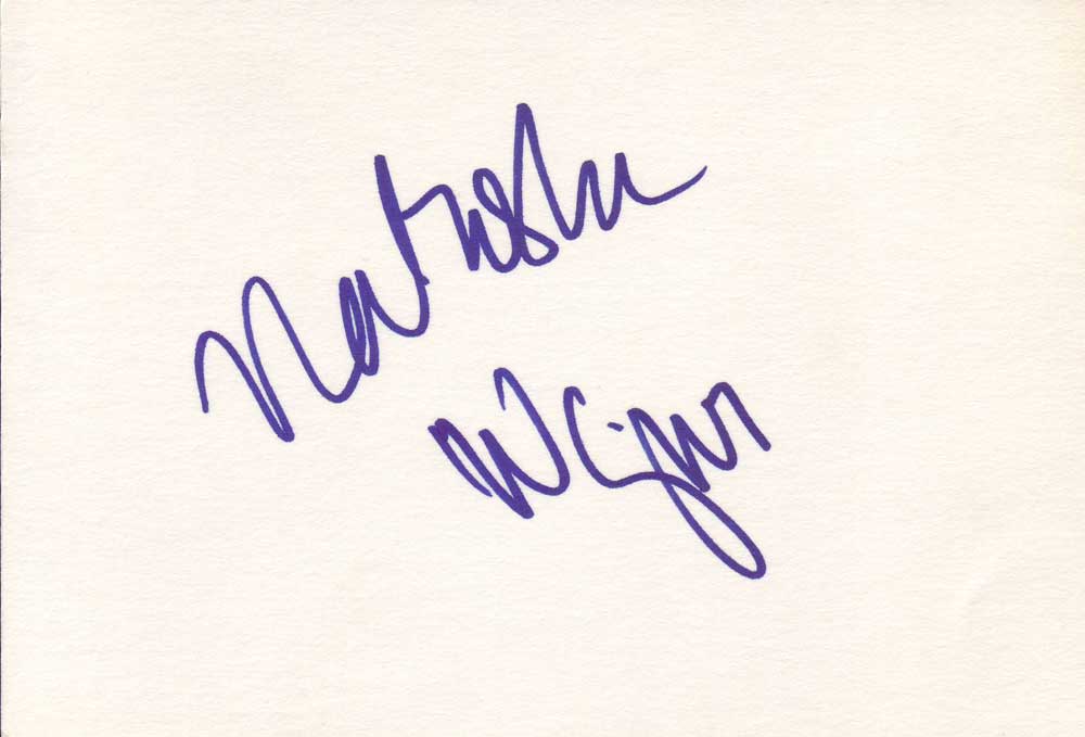 Natasha Gregson Wagner Autographed Index Card