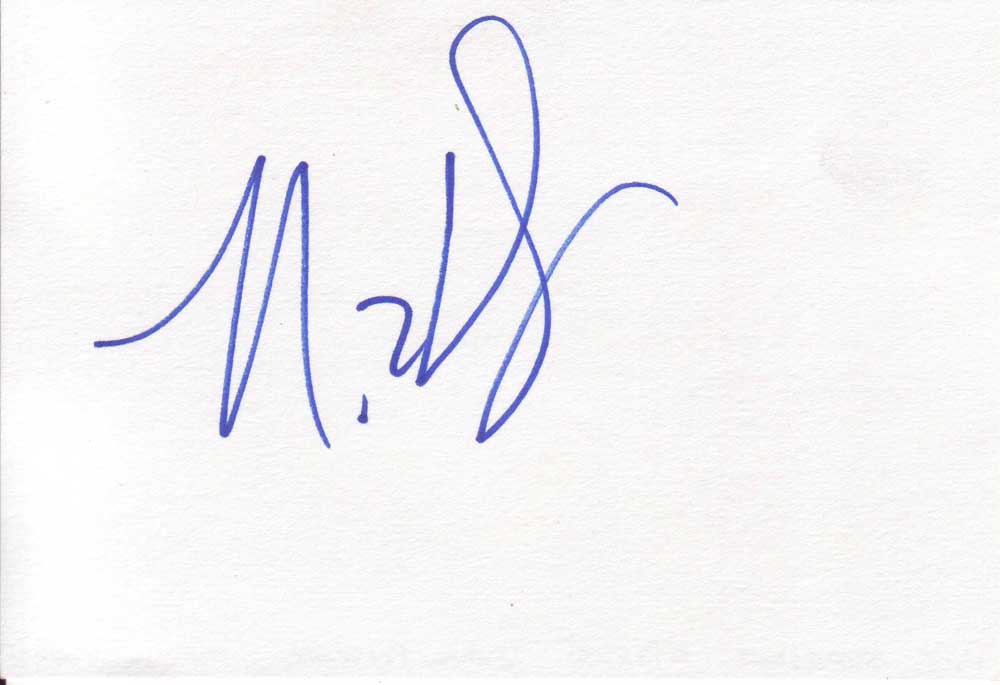 Nick Swardson Autographed Index Card