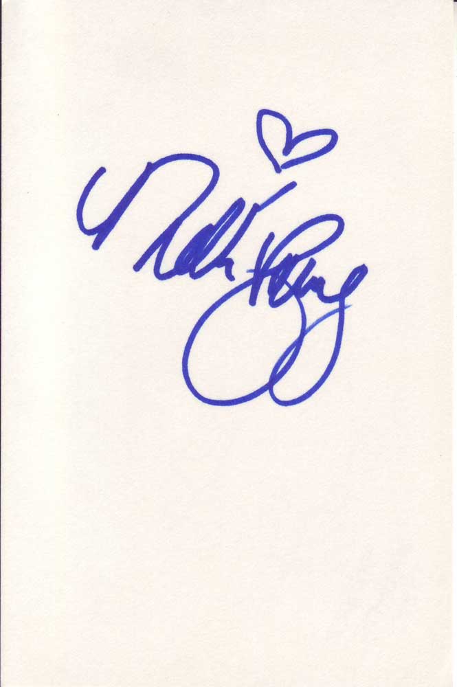 Nikki Schieler Ziering Autographed Index Card