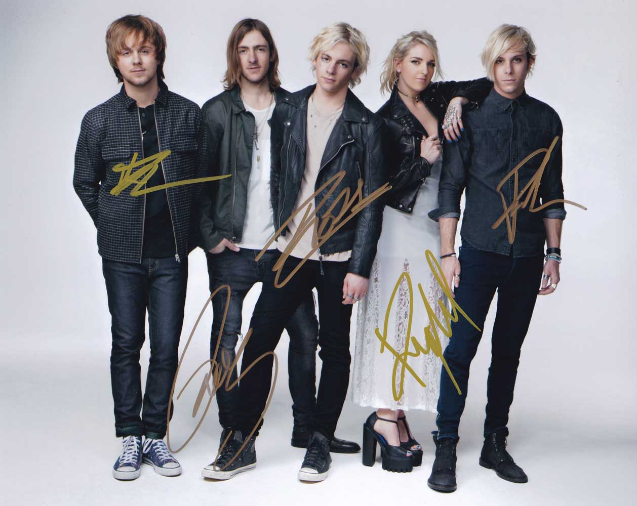 R5 In-person Autographed Group Signed Band Photo