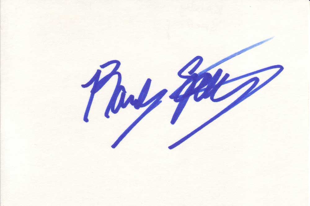 Randy Spelling Autographed Index Card
