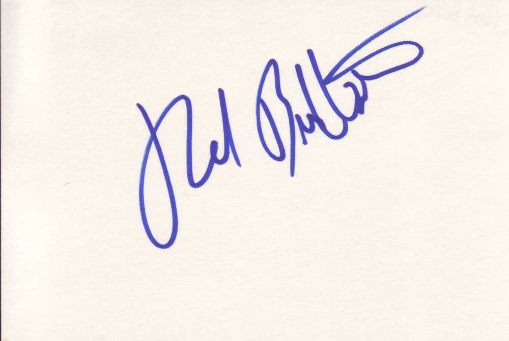 Red Buttons Autographed Index Card