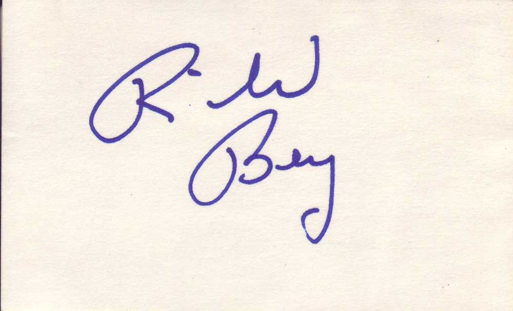 Richard Bay Autographed 3x5 Index Card