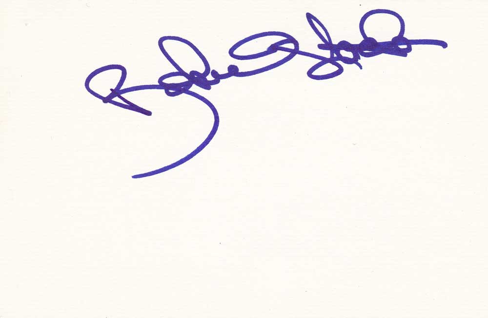 Robert Stack Autographed Index Card